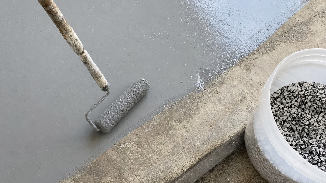 Work Detail Closeup for garage floor coatings in Ocala